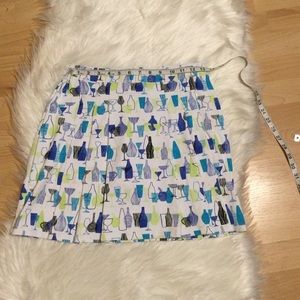 San Soleil golf skort blue green white drink bottles print NEW without T…
